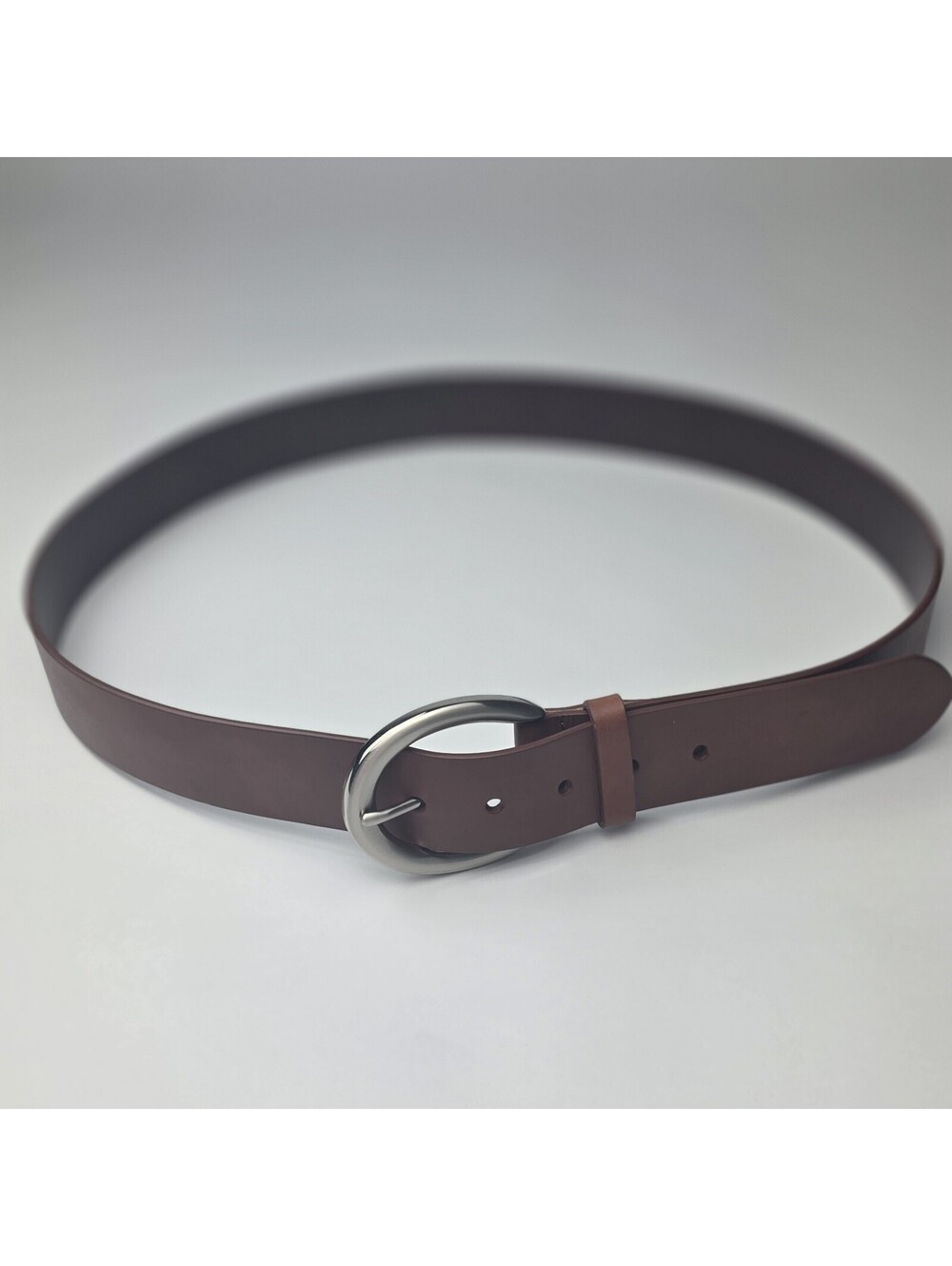 NEW Talbots Women's Leather Belt Brown Silver Buckle 2XL